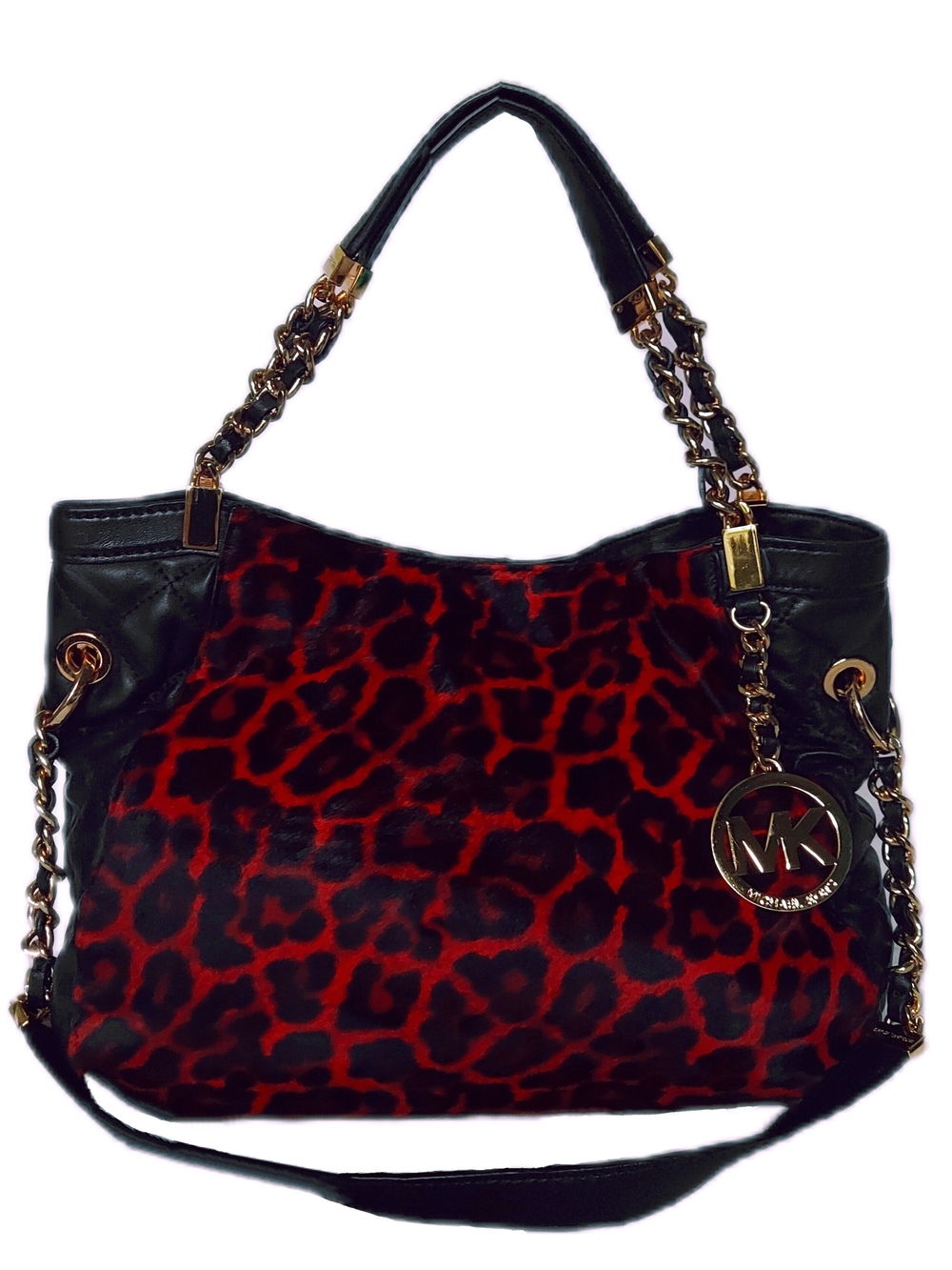 MICHAEL KORS Calf Hair & Leather Leopard Print Shoulder Bag